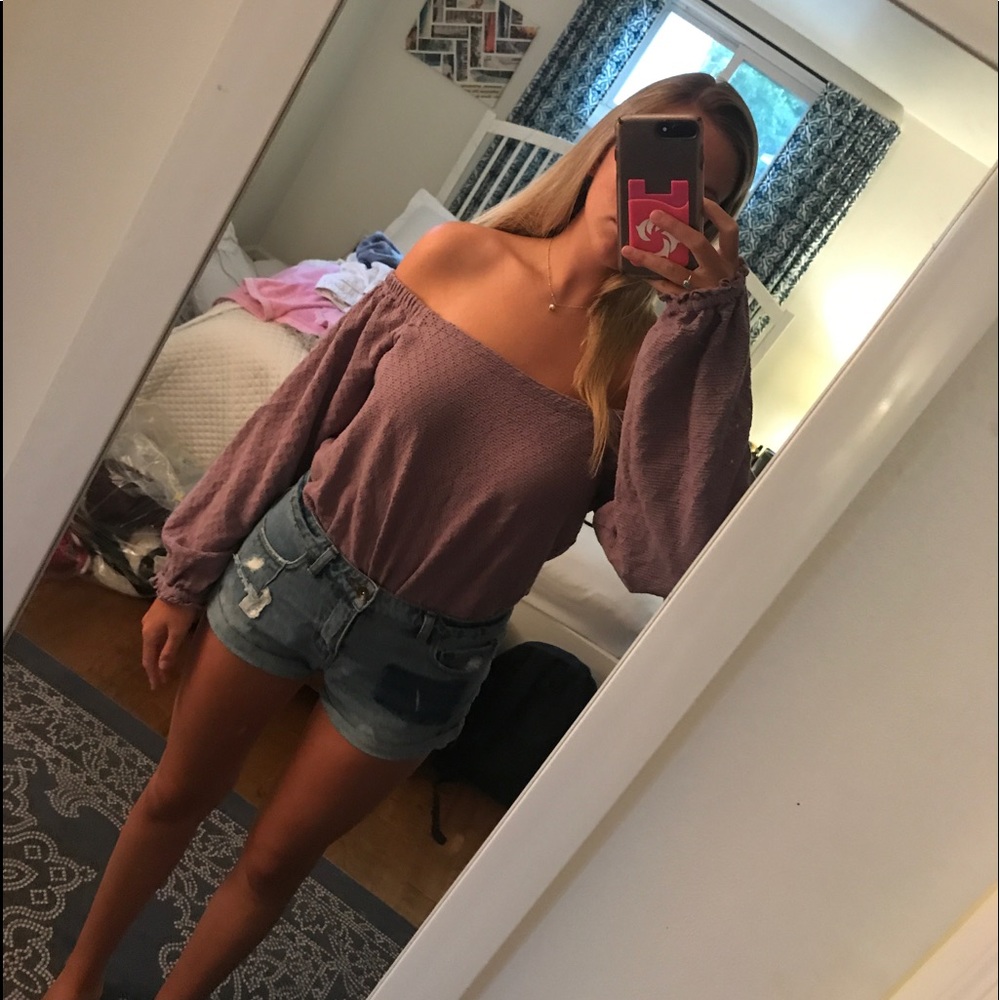 Purple off the shoulder Free People Blouse